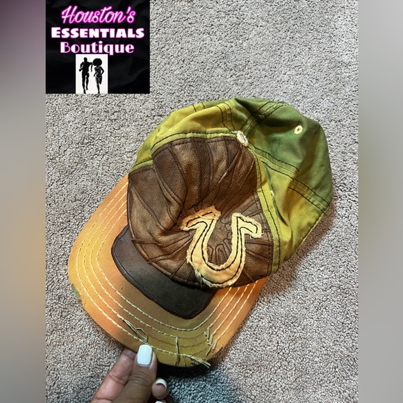 Vintage TRUE RELIGION xxx Distressed Trucker Hat Y2K Horseshoe Logo - Picture 2 of 6
